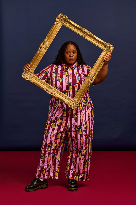 L.E. Ragan - Cotton Jumpsuit in Artist Print by Emily Furr & Yak