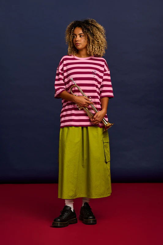 L.E. Benny - Oversized Cotton Tee in Stripe by Emily Furr & Yak